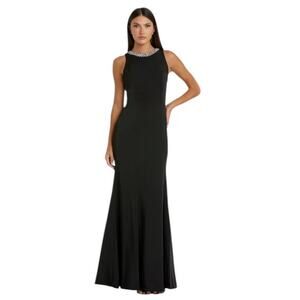 Mac Duggal NEW Size 6 49093 Black Embellished Neck Sleeveless Trumpet Gown NWT